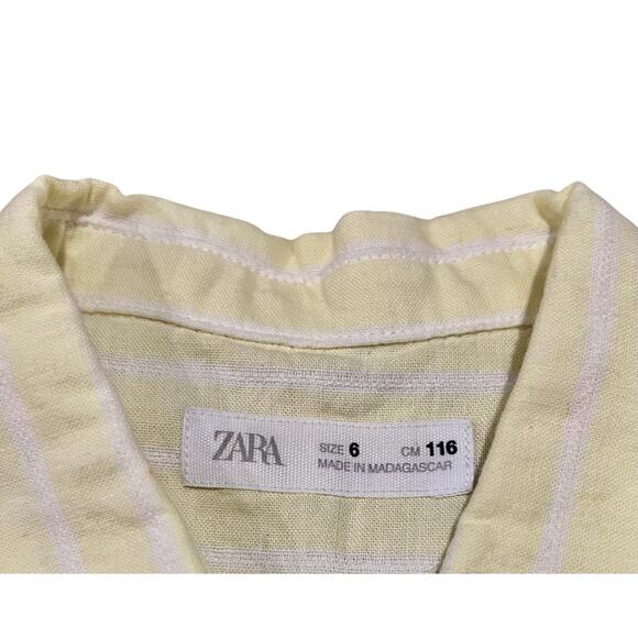 Zara Boys Bundle Set  Cotton Striped Button Down & Denim Shorts Summer  6x/7 - Picture 4 of 7